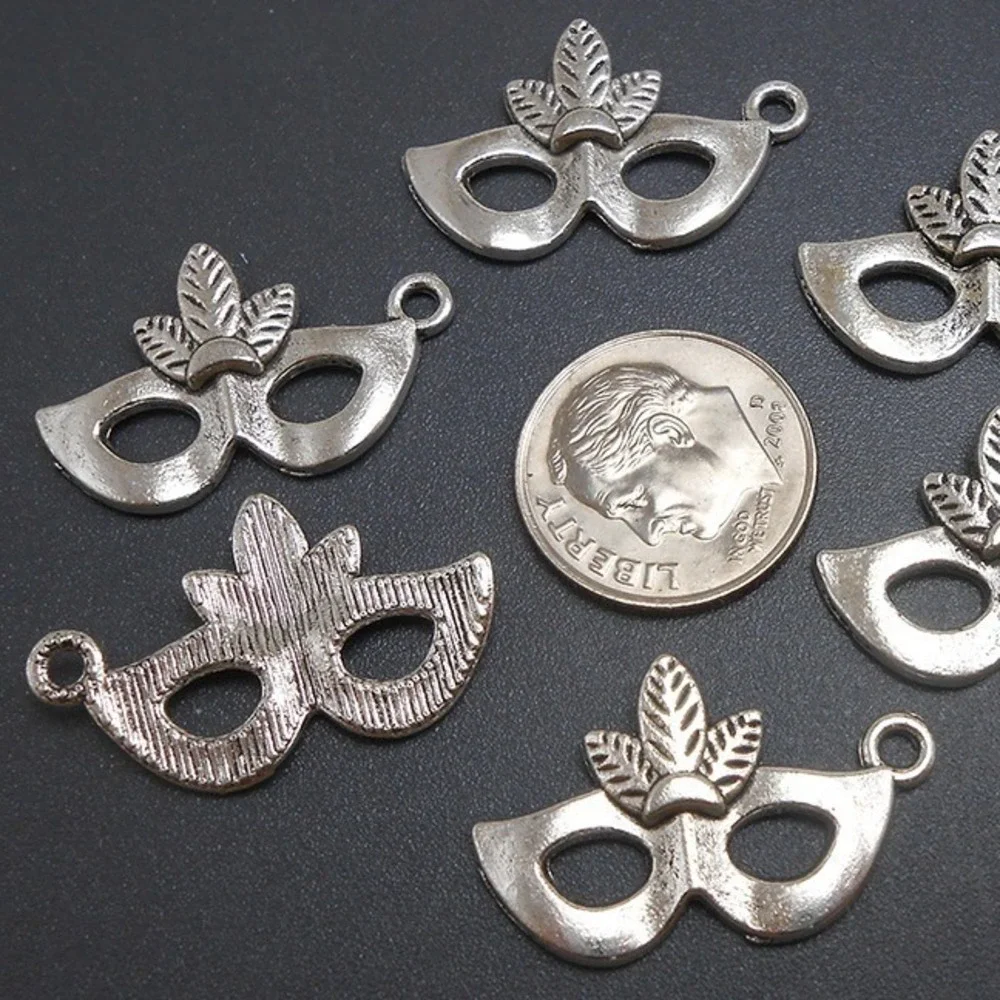 8pcs Masquerade Mask Charms, mardi‎ gras party, jewelry making supplies